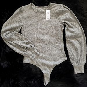 Hollister Ballon Sleeve Thong Bodysuit (M)